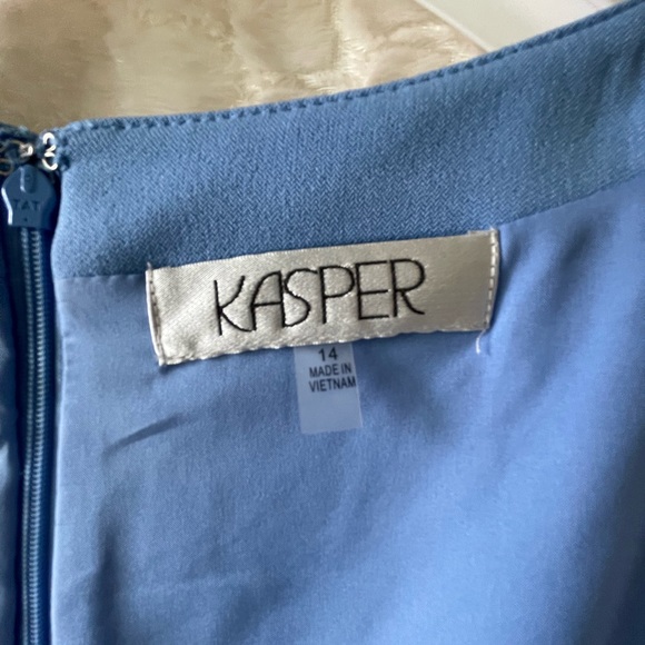 KASPER Powder Blue Sleeveless Sheath Dress. - Picture 8 of 9